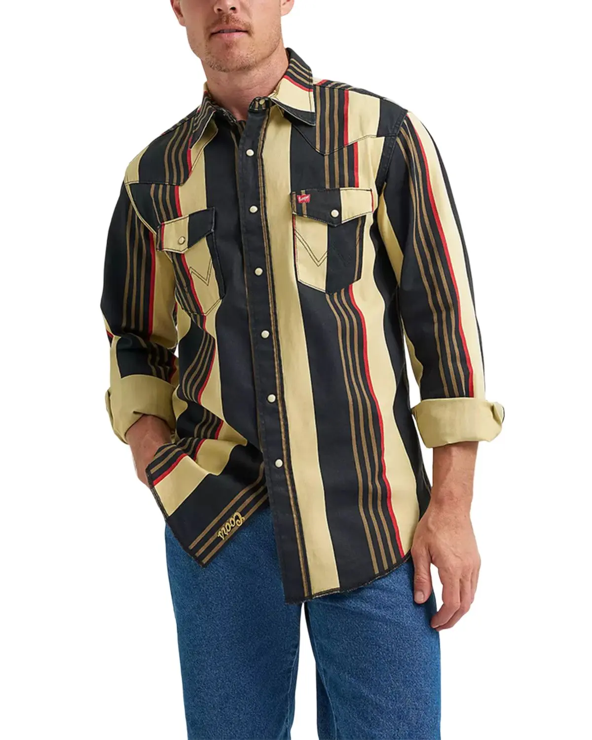 Wrangler Men's X Coors Men'S Cowboy Cut Striped Print Long Sleeve Snap - 112382890