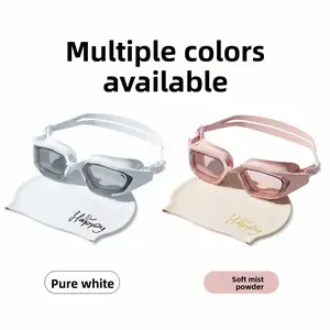 2-Pack Swim Goggles and Cap Set, Waterproof Anti-Fog HD Swimsuit Gear, Adjustable Silicone Swimming Equipment for Adults, Unisex