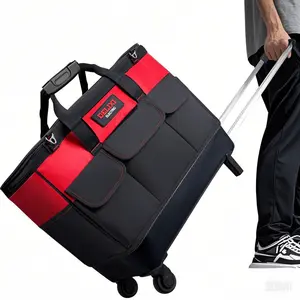 DELIXI ELECTRIC 18" Rolling Tool Bag Organizer Adjustable Telescoping Handle Wide Storage Organizer Compartment Toolbag Organizers with Wheels， men Heavy Duty Ballistic Nylon Tool Bag