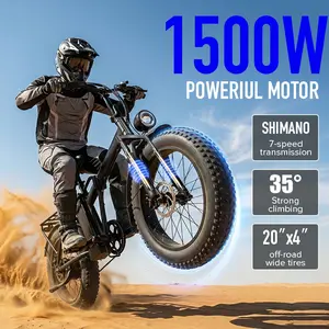 bicycle Electric Folding Bicycle 1500W Peak Power 35km/h 48V 15Ah Battery 45-65km Range 2-Person Seat LED Lighting 20-Inch Tires Full Suspension Shimano Transmission  bike  brakes ebike