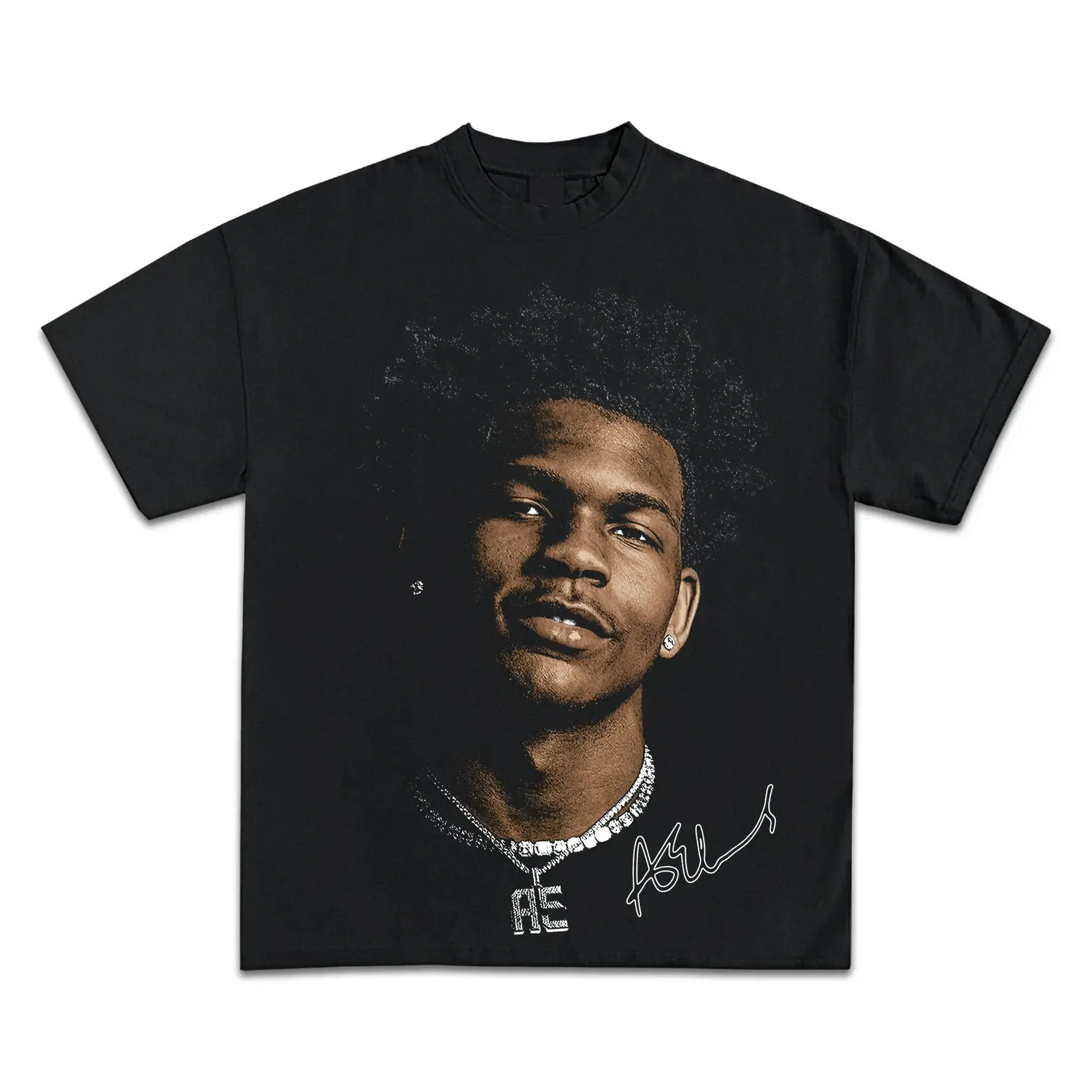 Anthony Edwards Icy Jumbo Bootleg Graphic T-Shirt Grey Acid Wash Oversized Streetwear Y2K Basketball Tee Vintage Distressed Hip Hop Top