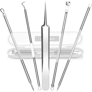 Best Blackhead Remover, Blackheads Blemish Removing, Acne Whitehead Removal Kit, Pimple Comedone Extractor Tool, Popper Pimples Treatment, with Tweezers, Risk Free for Face Forehead Nose