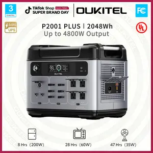 OUKITEL 2048Wh Portable Power Station | 2400W (Peak 4800W) Solar Generator with LiFePO4 Battery, USB-C, Folding Solar Panel & 1-Hour Fast Charging | Home Backup & Emergency Power #HomeBackup #PowerStation #SolarGenerator #FastCharging