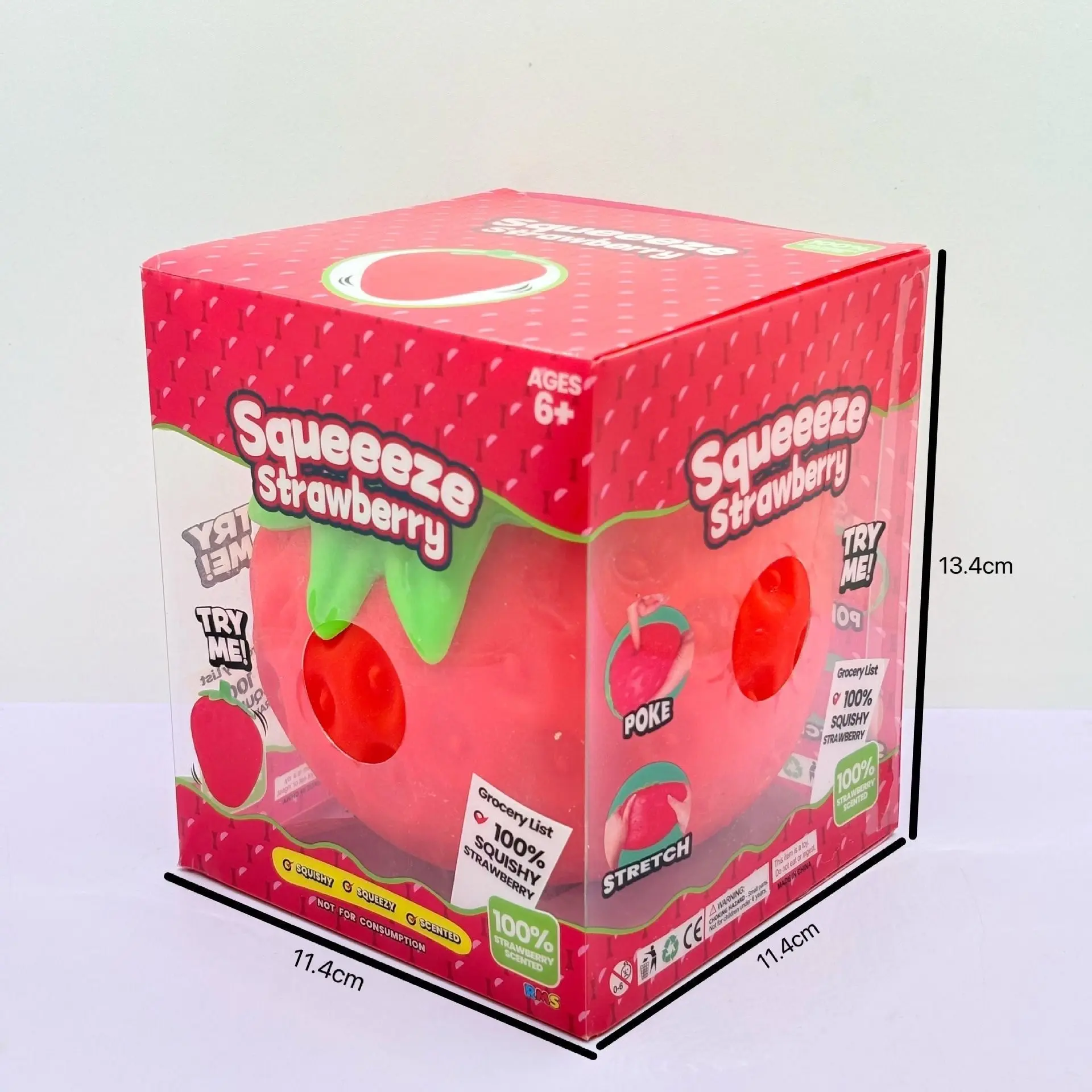 Jumbo Strawberry Squishy Toy - Slow Rising Scented Squeeze Stress Relief Fidget Toy