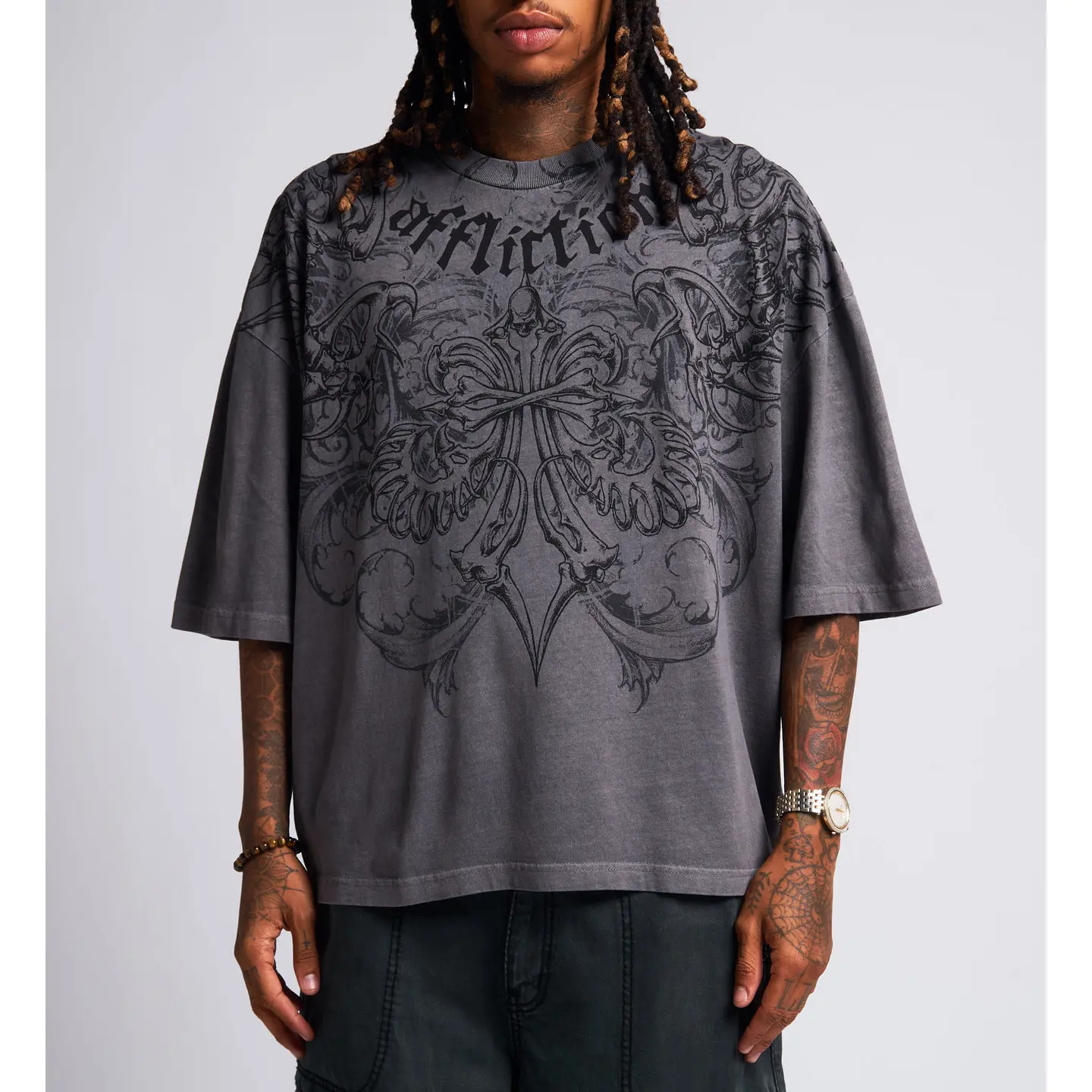 Affliction Men's Boxy Fit T-shirt Skeleton