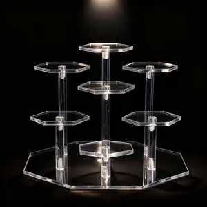 1 Set Of Multifunctional Acrylic Display Stand  Suitable For Personal Collection And Commercial Storage Display  High Transparency  Sturdy  Suitable For Cosmetics Collectibles  Cupcakes  Suitable For All Scene Display Stands