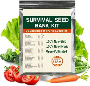 Survival Garden Seeds Home Garden Collection - 30 Pack with 10000+ Non-GMO Heirloom Vegetable, Fruits, Herb Seed Varieties for Planting - Plant & Grow Survival Food & Emergency Preparedness Gear