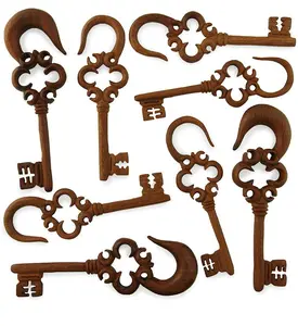 Antique Key Saba Wood Hangers