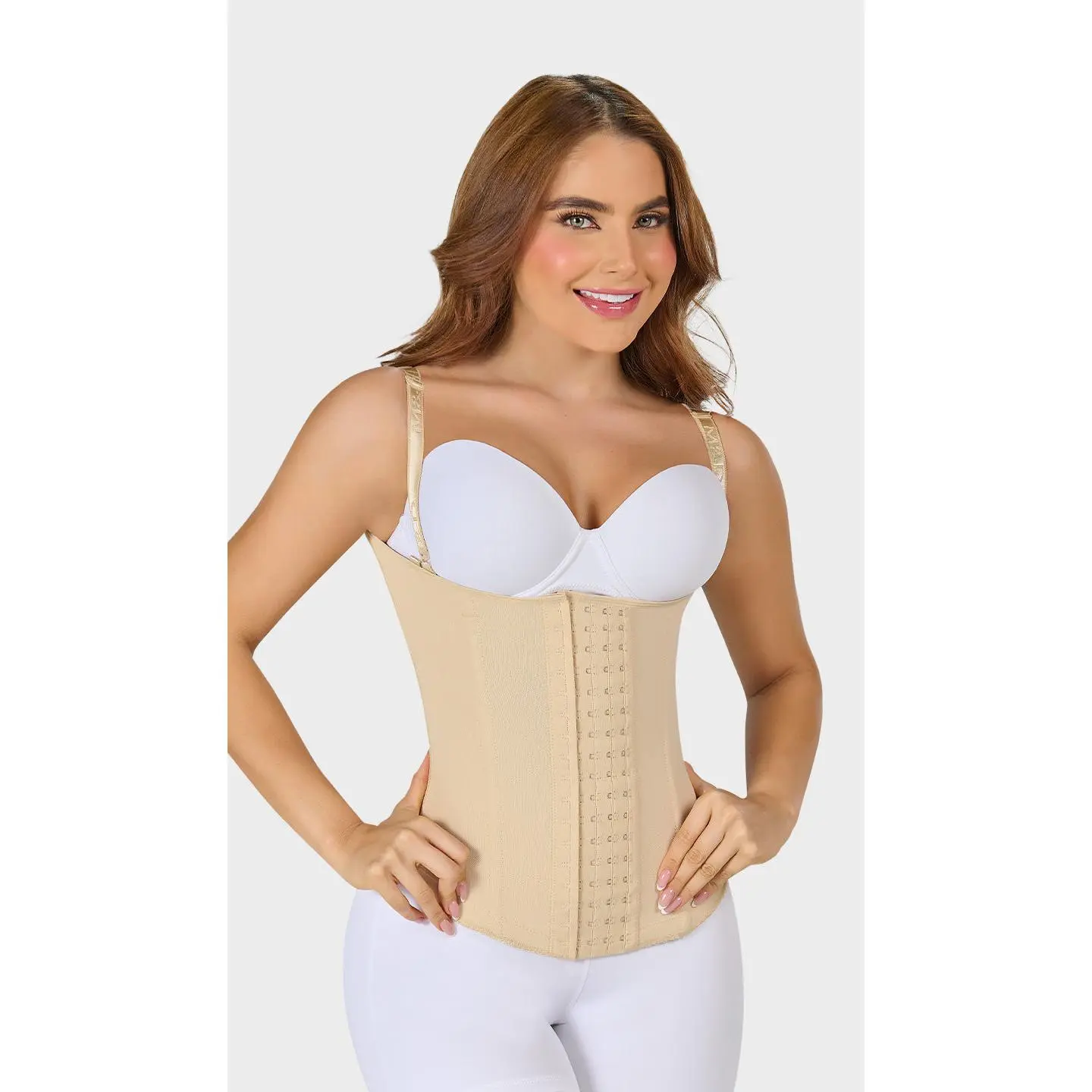 C-4053 - Waist trainer , free bust,  covered back and  straps
