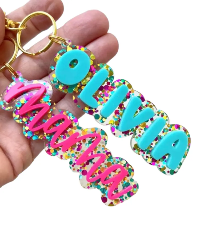 Custom Name Back To School Keychain, Custom Teachers Students Acrylic Tag, Personalized Backpack Keychain, Diaper Bag, Mother’s Day Gift