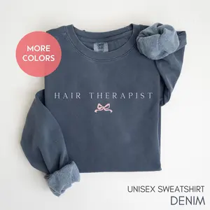 Lady's Casual Round Neck Hair Professional Sweatshirt - Fabric-Focused, Flattering Fit, Ideal for Hairstylists, Beauty School Salons, Hair Therapists