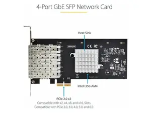 StarTech 4-Port Gigabit Ethernet Card P041GINETWORKCARD StarTech 4-Port Gigabit Ethernet Card P041GINETWORKCARD