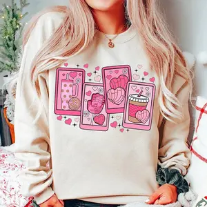 Cafecito y Chisme Valentine's Day Sweatshirt, Concha Valentine's Day Shirt, Candy Valentines Shirt, Valentines T-Shirt, Mexican Valentine Sublimation