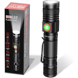 LED Flashlight Rechargeable USB 2000 High Lumens, Small and Bright Pocket Flashlights, Focus Adjustable Water Resistant Handheld Flash Light for Camping, Outdoor,