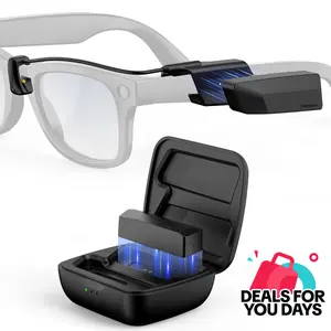 Transnovo Meta Glasses Charger, Rayban Meta Charger For Meta Wayfarer Meta Skyler, 0.7oz Lightweight & 2 Batteries Available, Fast Charger For Meta Glasses Gen1 & Gen 2#DealsForYouDays