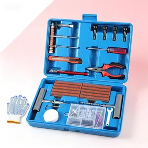 Heavy Duty Tire Repair Kit, 117pcs Universal Tire Plug Kit, Flat Tire Repair for Car Motorcycle Truck Tractor, with Patch Kit for RV ATV, Reusable Emergency Tool