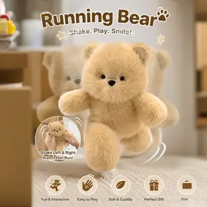 Adorable Running Bear Plush Toy: Shakes to Move-A Perfect Gift for Family and Friends