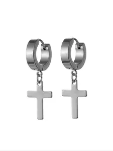 Elegant Cross Stainless Steel Earrings, Cross Dangle Earring, Fashionable Casual Jewelry, Versatile Design, All Seasons Accessory, Unique Gift Idea, High Quality Earrings
