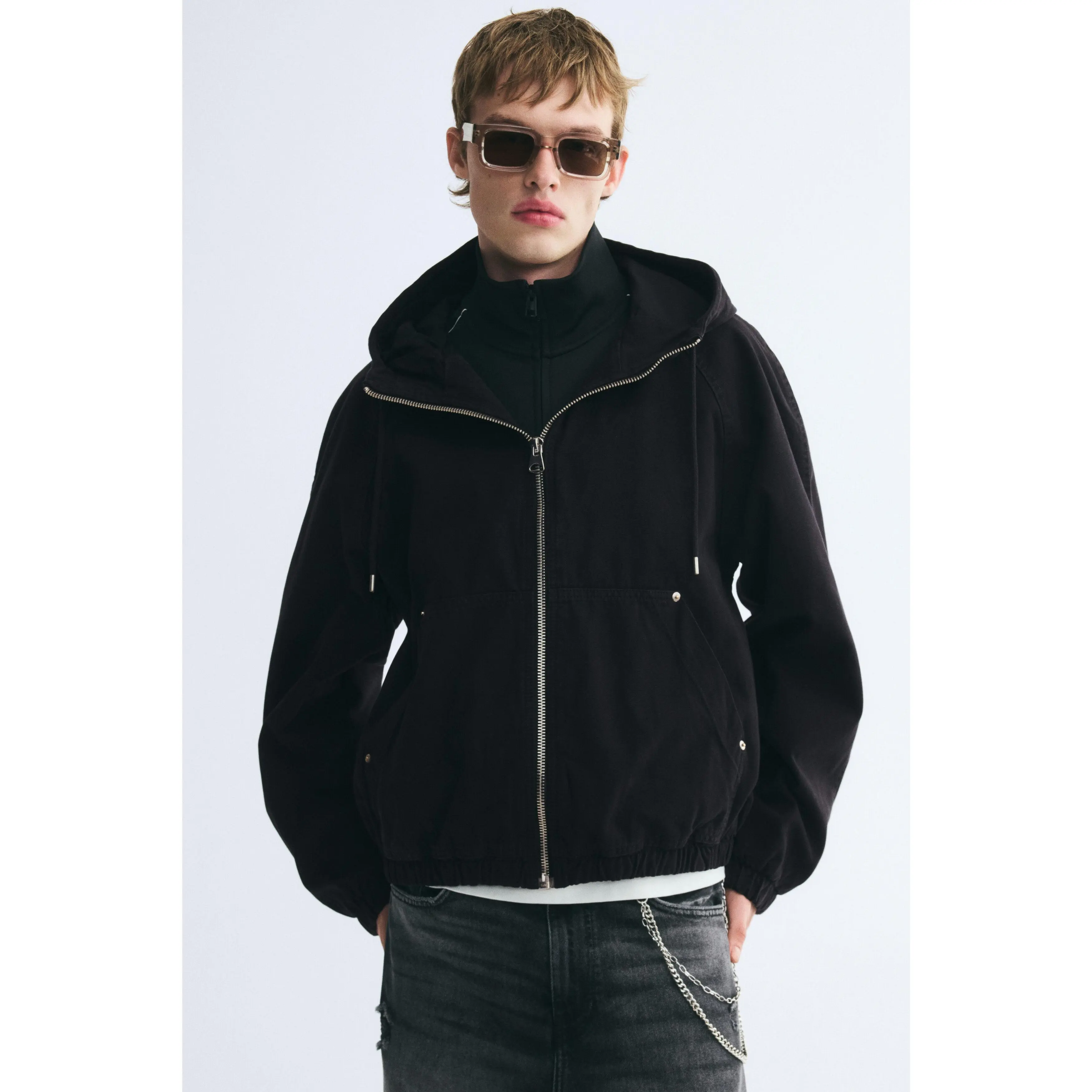 H&M Hooded cotton workwear jacket