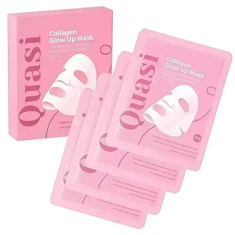 Quasi Collagen Glow Up Mask 2.0 - Firming & Hydrating Face Mask for Wrinkle Reduction & Pore Minimization - Achieve Glass Skin in 2 Hours