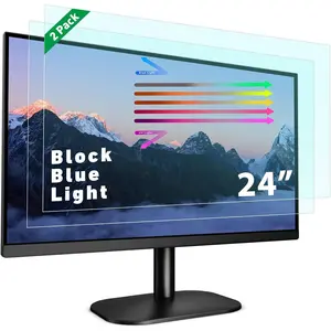 2-Pack 24 Inch Blue Light Screen Protector for  - 16:9 Removable Anti-Blue Light Filter, Eye  , UV Protection Film for Computer Monitors