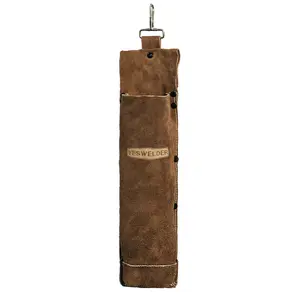 YESWELDER Flame Retardant Cowhide Leather Welding Rod Holder, Thickened Electrodes Rod Bag, Wearable Welding Electrode Storage Can