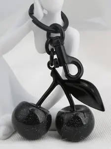 High-End Cherry Bag Charm, Resin Realistic Fruit Keychain, Stylish Versatile Accessory for Bags and Keys, Cherry Design