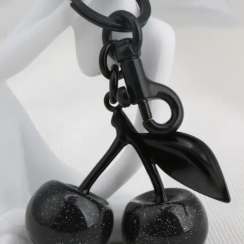 【Black Friday】High-End Cherry Bag Charm, Realistic Resin Fruit Keychain, Resin Keyring, Stylish Accessory for Bags and Keys