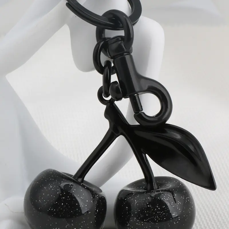 【Black Friday】High-End Cherry Bag Charm, Realistic Resin Fruit Keychain, Resin Keyring, Stylish Accessory for Bags and Keys