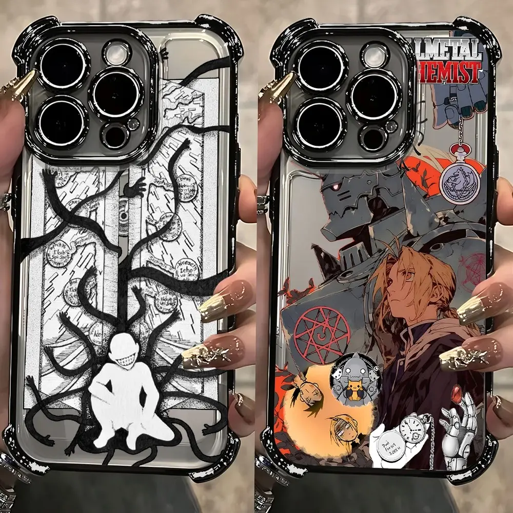Anime Fullmetal Alchemist Phone Case for Samsung S26 S25 S24 S23 S22 FE Edge Plus Ultra and Iphone 17 16 15 14 13 12 11 17Air Plus Pro Promax  Anti Fall Airbag