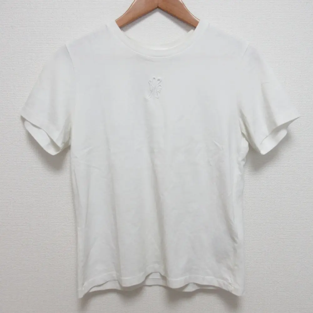 Pre-owned MONCLER Cotton Small Leather Goods Logo Embroidered Short Sleeve T Shirt