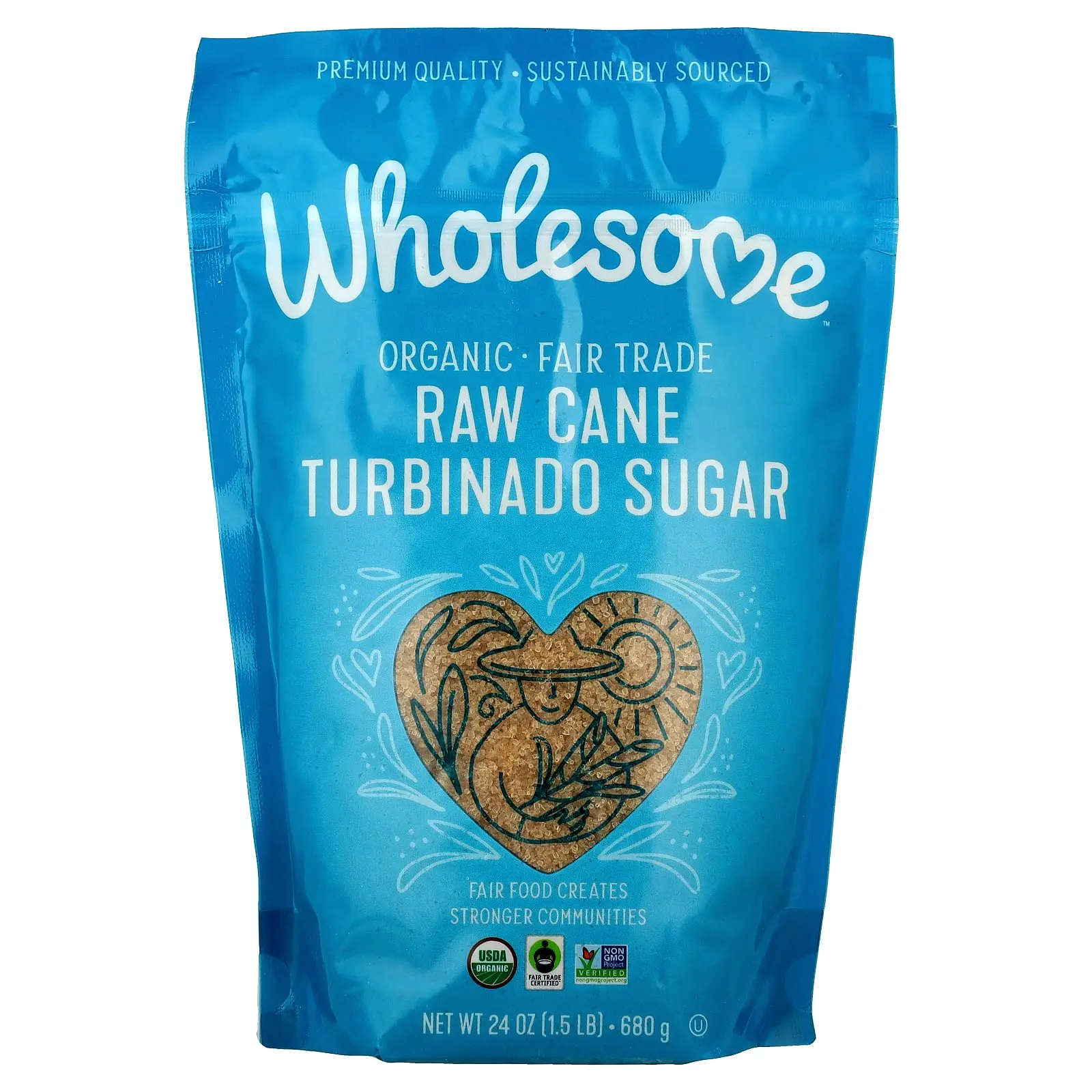 Wholesome Sweeteners Organic Raw Cane Turbinado Sugar, 1.5 lbs (680 g)
