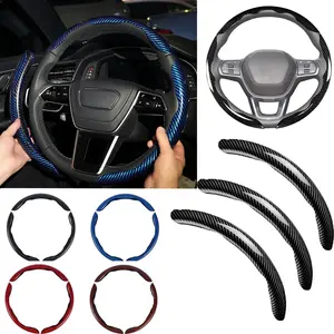 3PCS Carbon Fiber Steering Wheel Cover,Anti-Slip,Scratch-Resistant,Universal Fit for 14–16 Inch Wheels,Interior Car Accessories