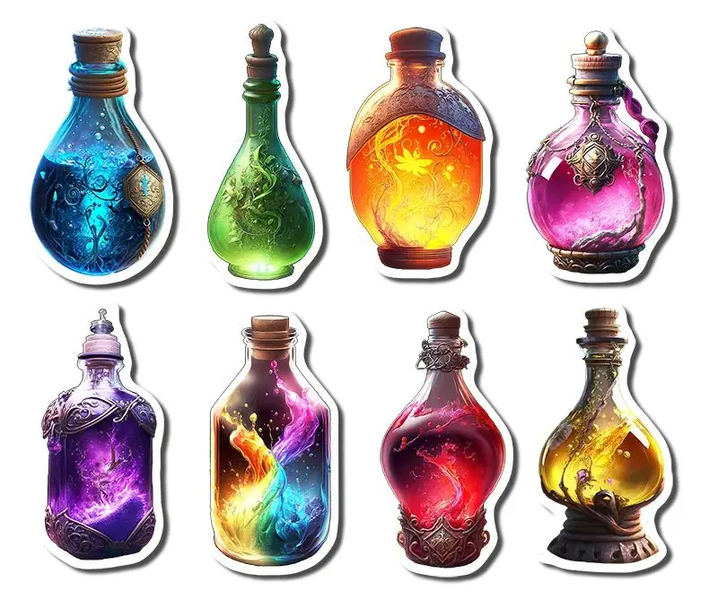 Colorful Potion Bottles Set