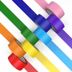 6pcs Vibrant Colored Masking Tape for Arts & Crafts, 6 Rolls Colored Masking Tape Crafts Labeling Paper Tape, Colorful Marking Painters Tape for DIY Art Supplies