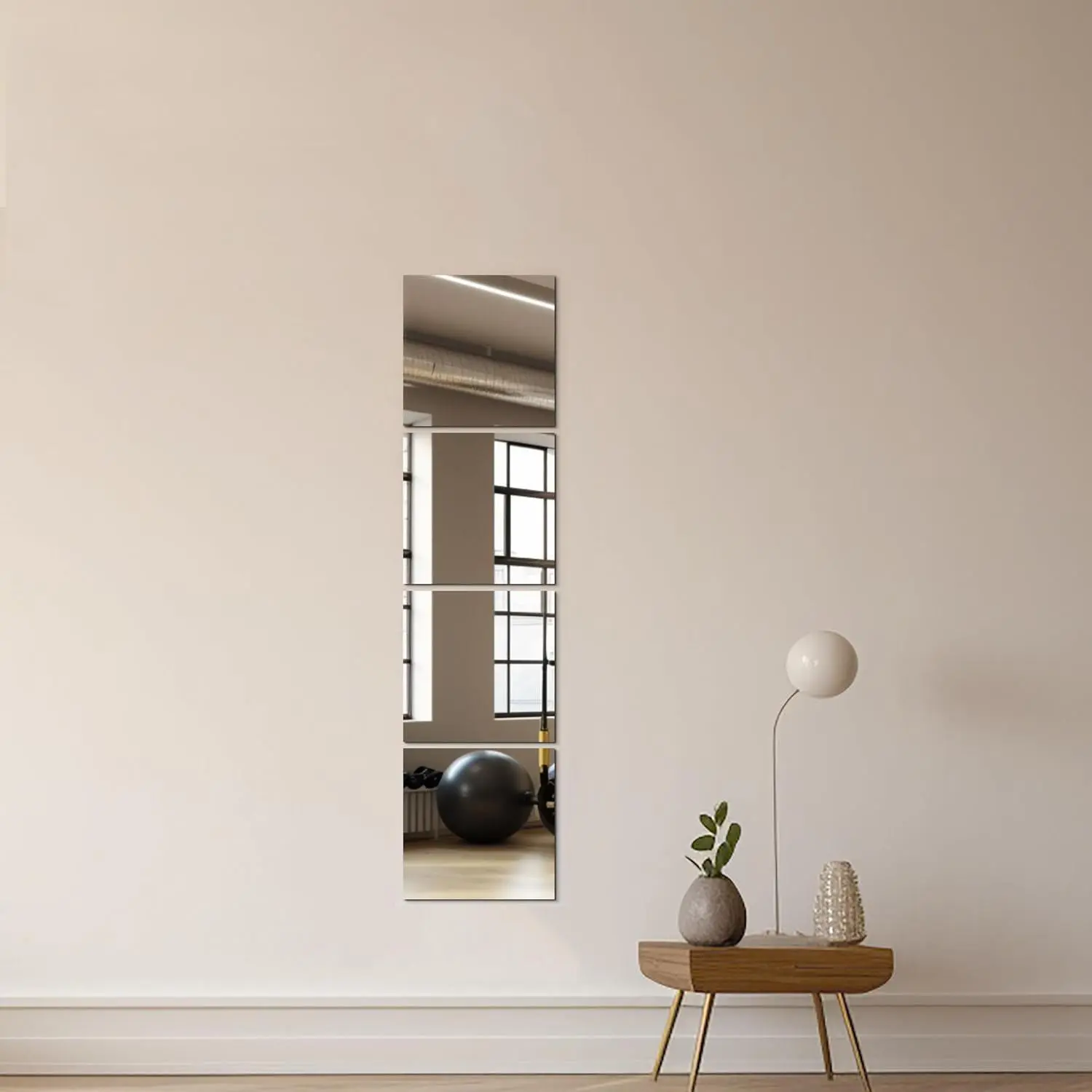 4/8 piece set (non glass mirror) - Flexible PET mirror wall sticker, shatterproof (25X25CM) - Mirror sticker, suitable for home decoration, bathroom, bedroom, living room, office, home decoration acrylic mirror sticker