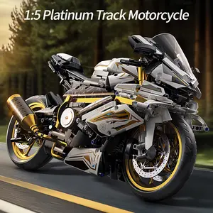 New options for parent-child interaction! 1:5 scale pink motorcycle assembly racing car!