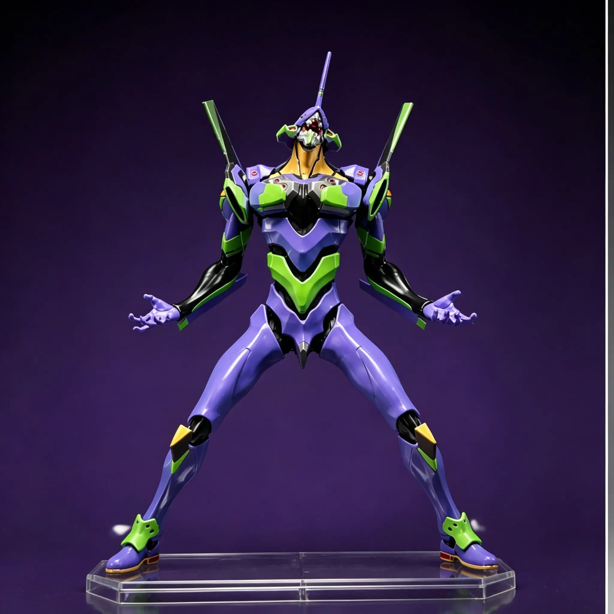 Eva Unit-01 Character Figurine, Classic Mecha Design, Glossy/matte Finish, Detailed Mechanical Joints, Transparent Base, Limited Edition, PVC Figures