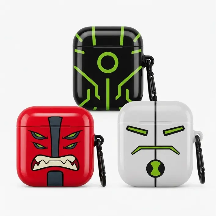 Ben 10 AirPods Case -  Four Arms & Ben Tennyson Cartoon Cover For AirPods 1/2/3/4 Pro Pro 2 Pro 3, Cartoon Aesthetic Gift