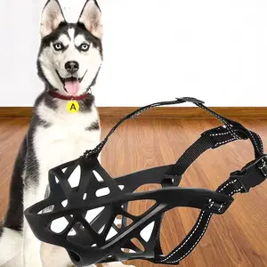 Adjustable Dog Mouth Cover, Breathable Pet Mask, Anti-Chewing & Biting, Reflective Design, Outdoor Use, Comfortable Fit