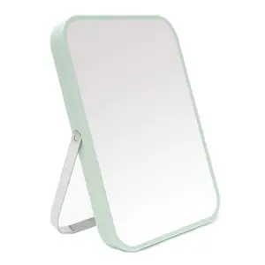 [New Deal] Table Desk Vanity Makeup Mirror,8-Inch Portable Folding Mirror with Metal Stand 90°Adjustable Rotation Tavel Make Up Mirror Hanging Bathroom for Shower Shaving(Green) Decor