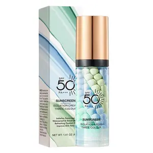 3-in-1 Color Correcting Facial Serum & Makeup Primer Sun Protection Hydrating Moisturizing Oil Control & Refreshing Green Tones Concealer Foundation Makeup