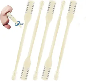 5 Pcs 2-in-1 Double-Head Nose Hair CutterUpgrade Double Sided Nose Knife, 360 NostrilHair Remover Tool, Trimmer for Men, Women,Soft Cleaning Brush