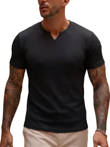 MUSCLE CMDR OFFICIAL Men's Plain Muscle Slim Fitted T-Shirt Polyester V-Neck  Shirt GymWorkout Athletic Tee Shirts Menswear CasualTops,Short Sleeve T-Shirt for Daily OutdoorWear,Men's Streetwear Outfits