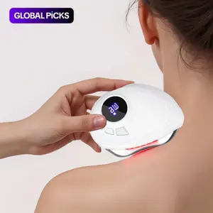 LED Therapy Electric Gua Sha Beauty Instrument - 9-Level Heat Vibration Modern Heat Massage Device, Waterproof Facial Sculpting Tool, Puffiness Reduction, Wrinkle Smoothing Facial Beauty Massager