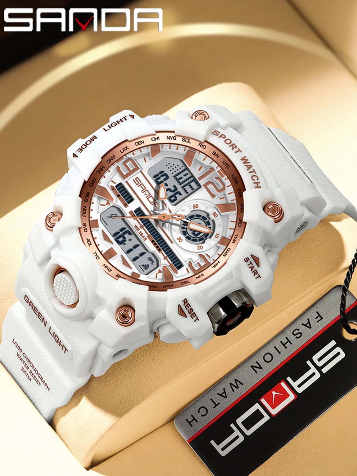 Women's Fashion Electronic Watch, Digital Quartz Watch, Trendy Design Dual Display LED Luminous, Automatic Time Alarm Feature, Trendy Multifunctional Watch, Casual Trendy Wristwatch, Luminous Fashionable Watch