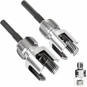 Integrated Internal and External Pipe Thread Cutting Tool Kit Electric Drill Compatible Pipe Threader for PVC Plastic Pipes High Hardness Durable Threading Tool for Plumbing Repair Home Maintenance and Construction Projects