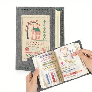 High-Density Linen Embroidery Book, Creative Embroidery Stitching Manual, Geometric Embroidery Design, DIY Craft Guide, Suitable for Beginners and Hobbyists, Handicraft, Hand Embroidered, Hand Stitched