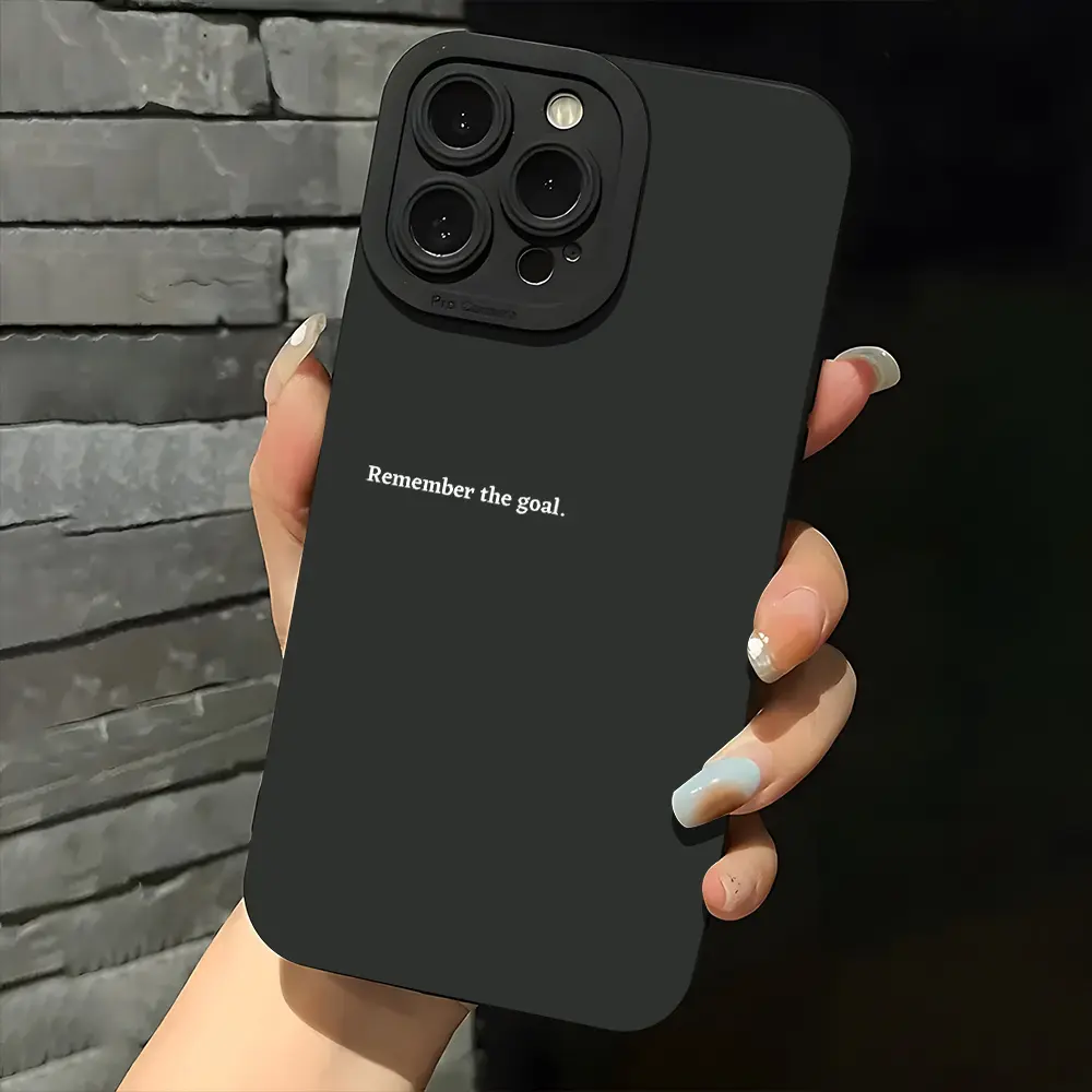 Aesthetic Black Quote Print Cellphone Case - Plastic+TPU Protective Accessory, Cover for iPhone 16,15,14,13,12,11 Pro Max,XR,Plus - Cool Women Gifts