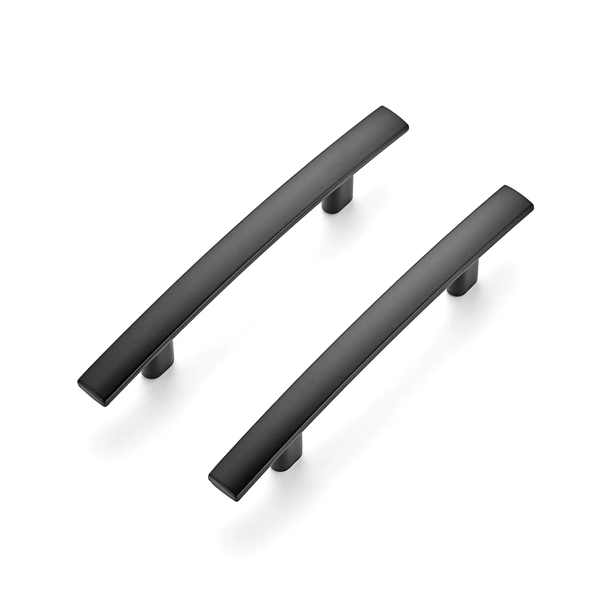 Ravinte Heavy Duty Matte Black Curved Cabinet Pulls & Door Handles, 5-3/16" Length Furniture Hardware with 3" Hole Center for Farmhouse Kitchen Drawers, Clean Look Design, 3 Inch Hole Center